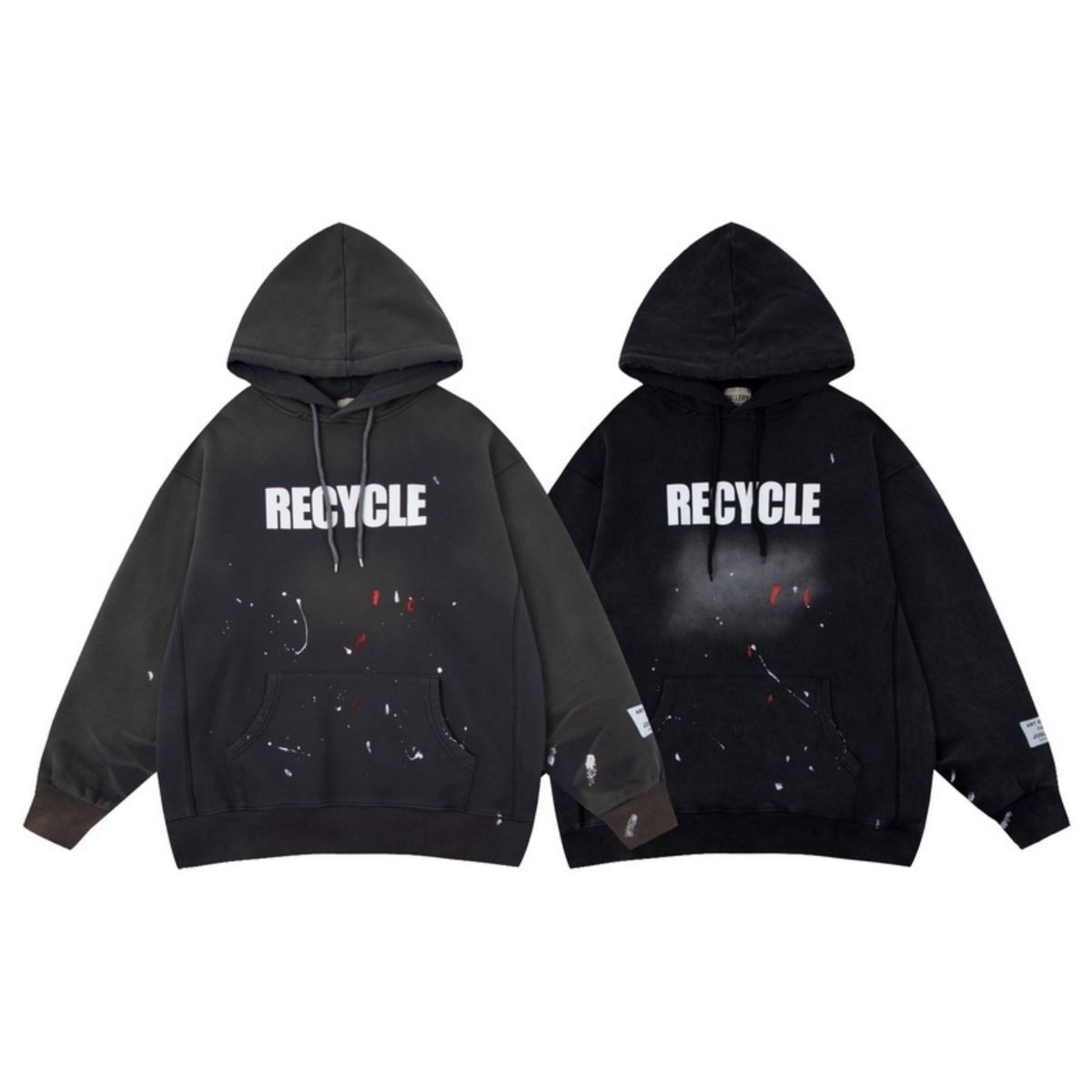 Recycle Letters Washed Hoodie 2 Colors