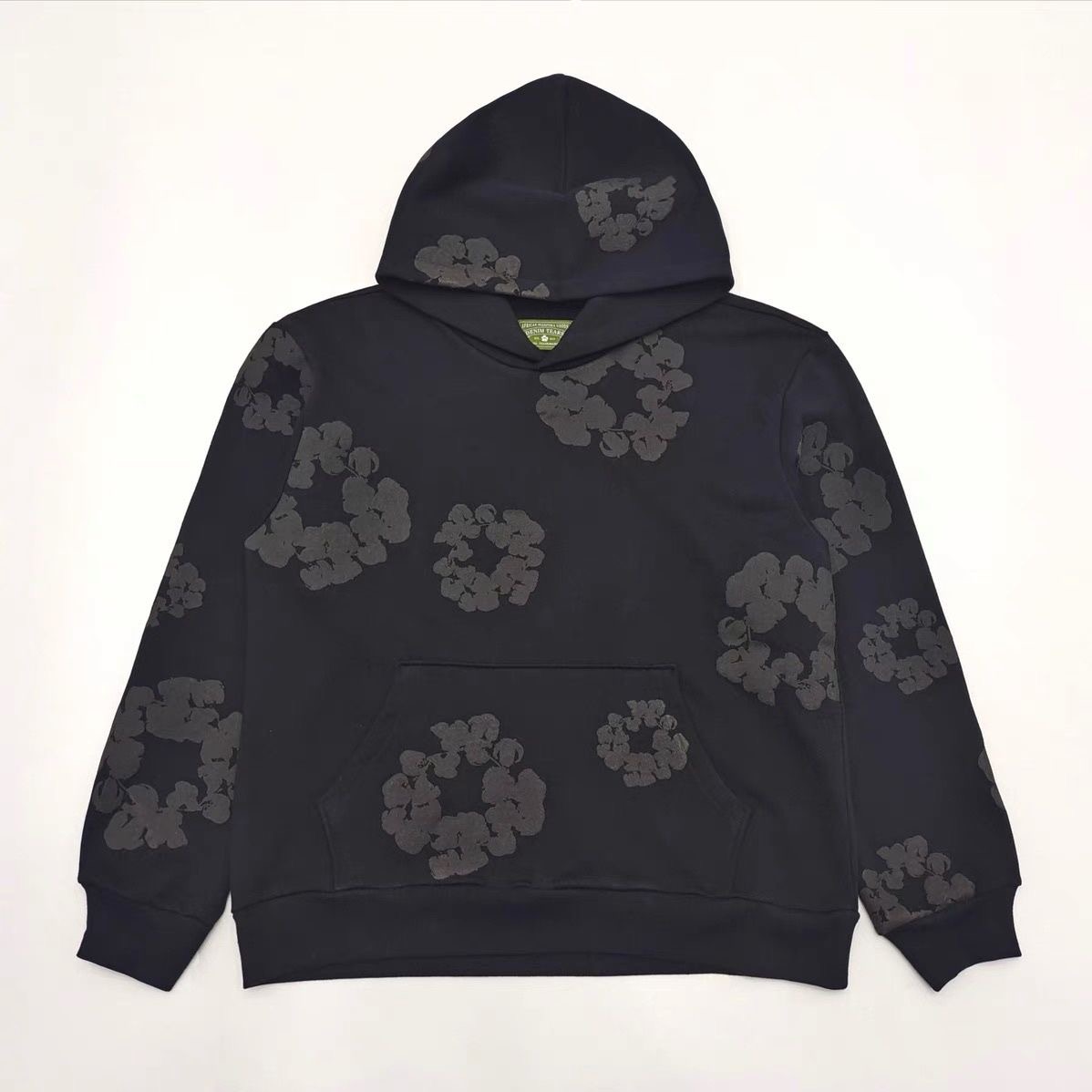 Kopak grey puff print black color hoodie
