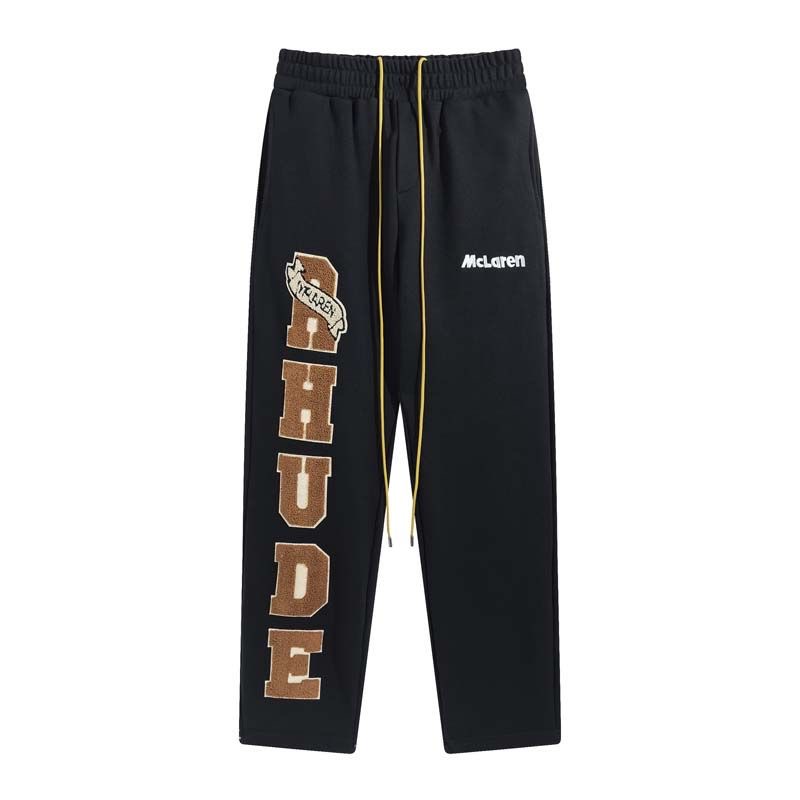 Embroidery logo printed decorative high street casual sweatpants