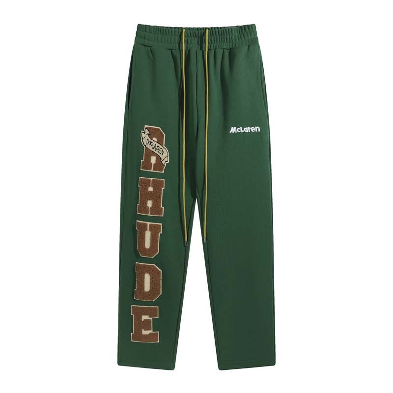 Embroidery logo printed decorative high street casual sweatpants