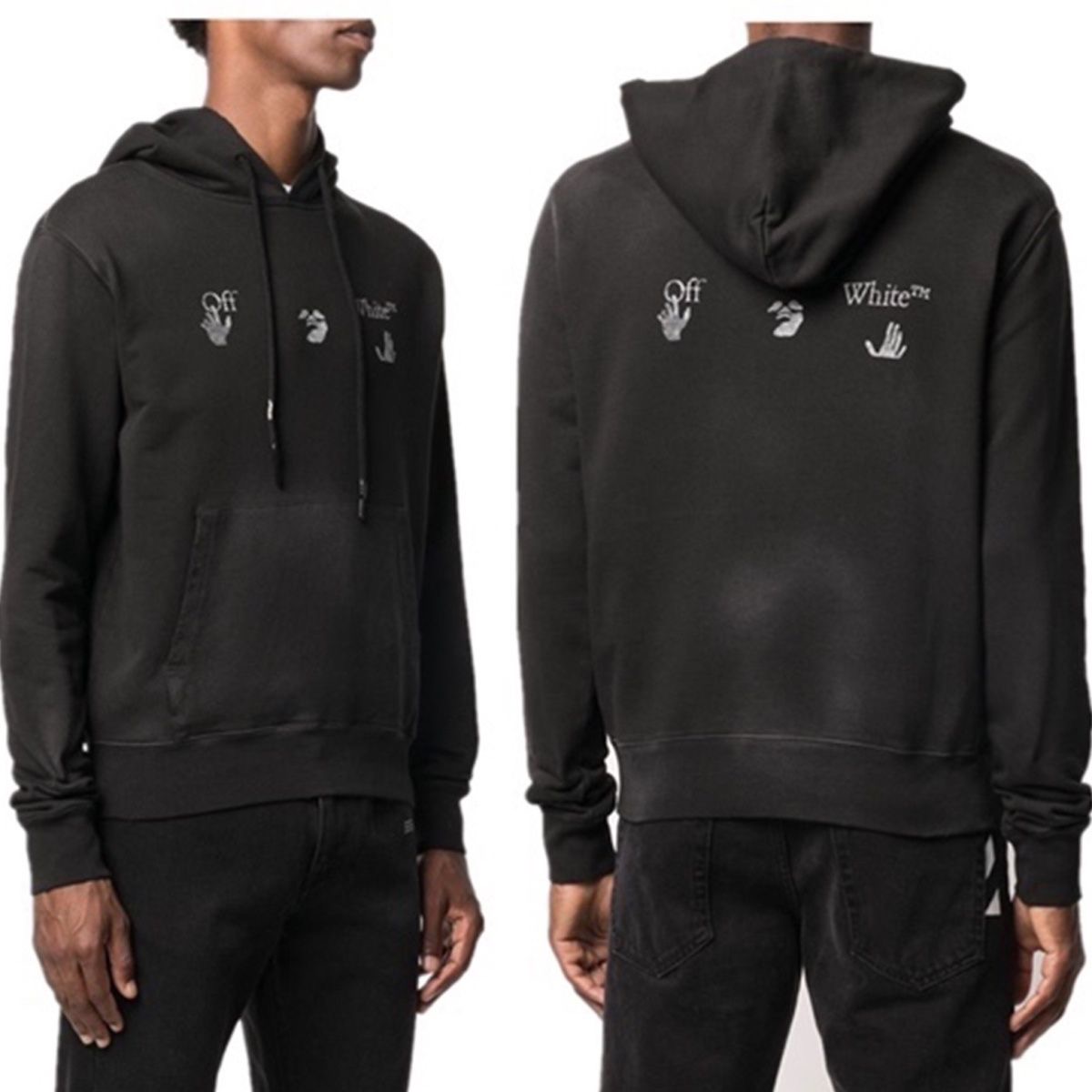 1:1 Version Classic Logo Hoodie Washed Black Color