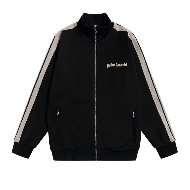 Flocking alphabet print suit fashion casual zipper coat