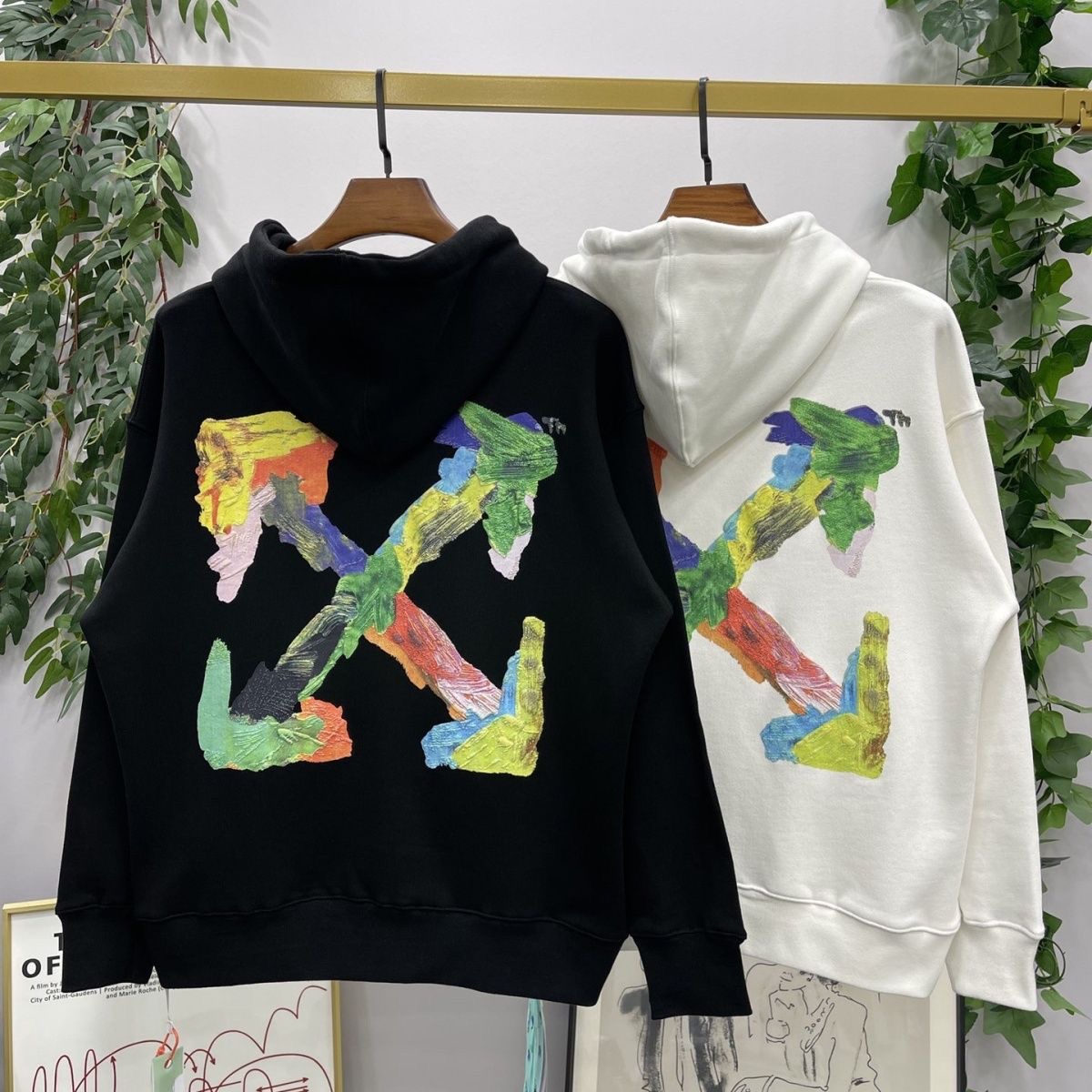 1:1 Version Back Colorful Drawing Arrow Hoodie 2 Colors