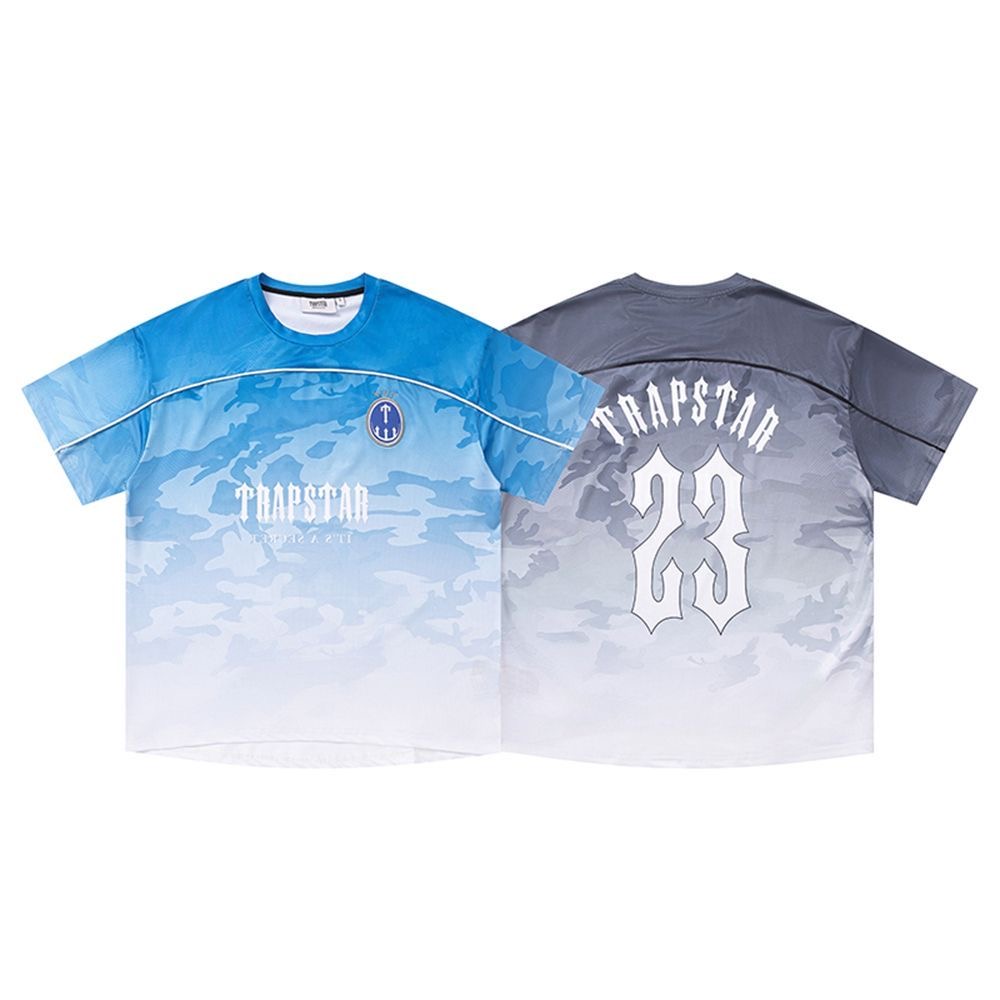 New fire gradient color mesh breathble ball wear loose tshirt