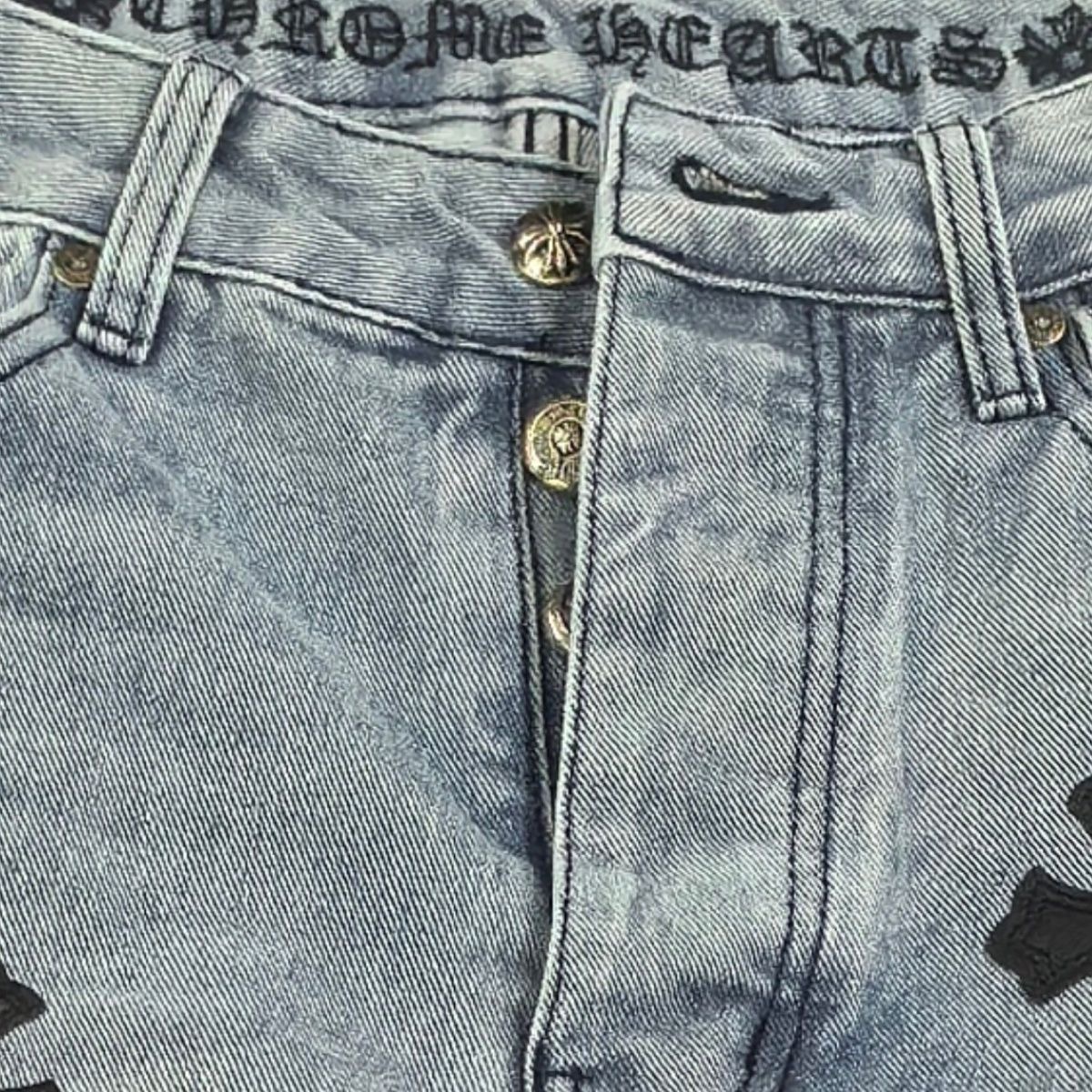 hight version cross embroidery jeans