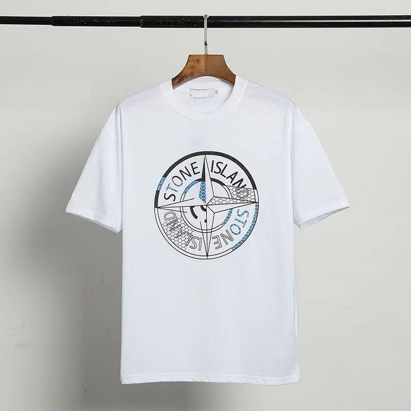 New cotton back printed large round label casual tshirt