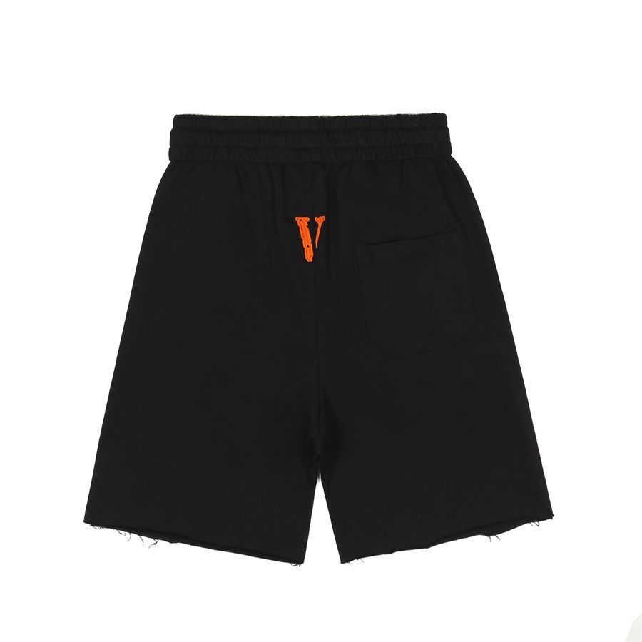 Orange Letters Shorts Black Color