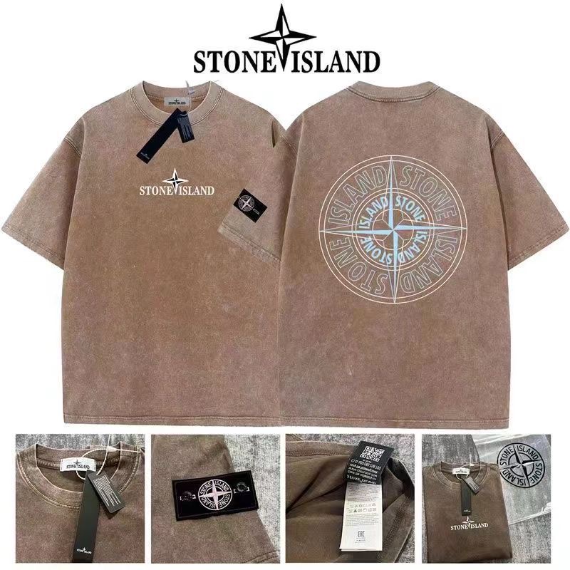 Wash old solid color compass badge tshirt