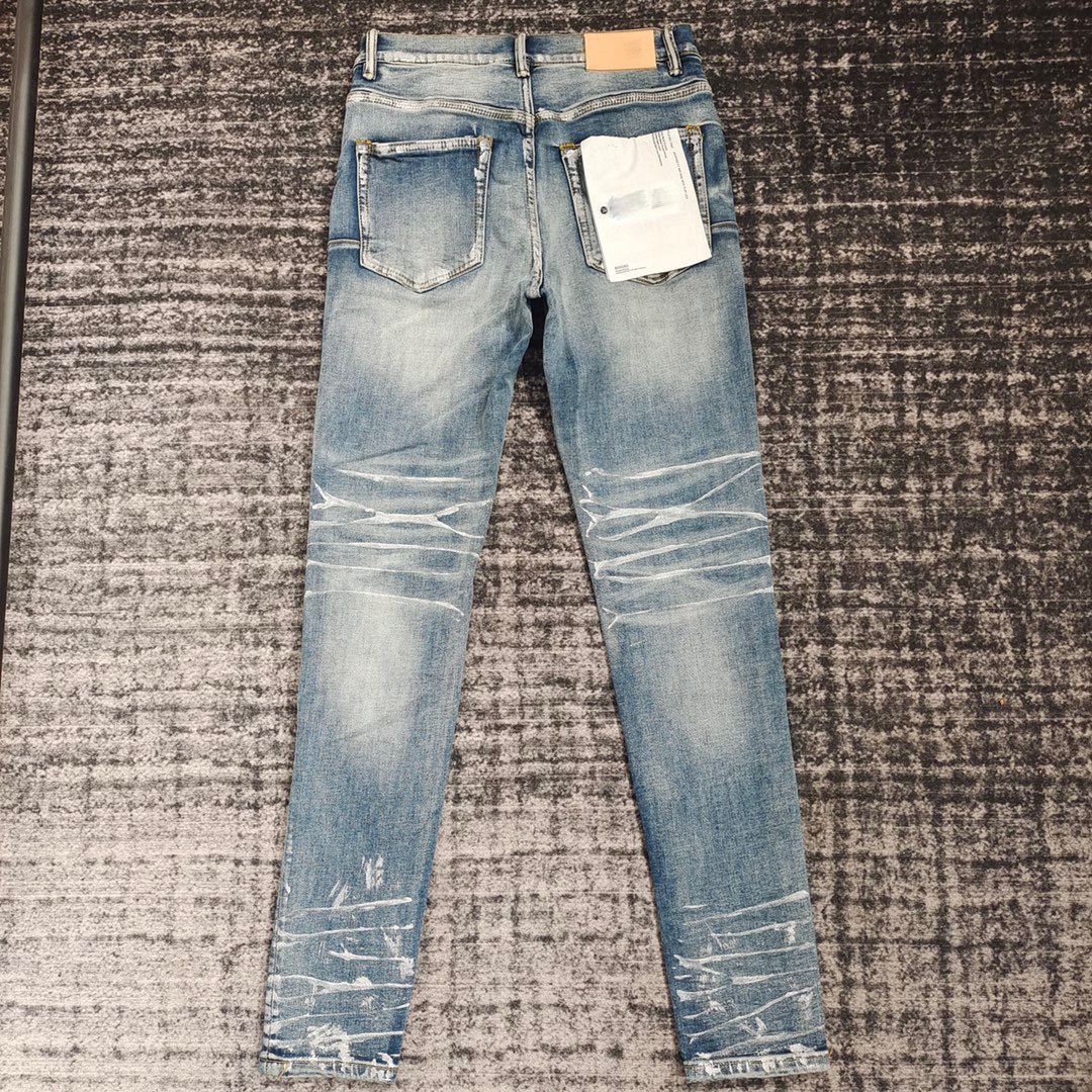 1:1 Best Quailty Washed Color Jeans Blue