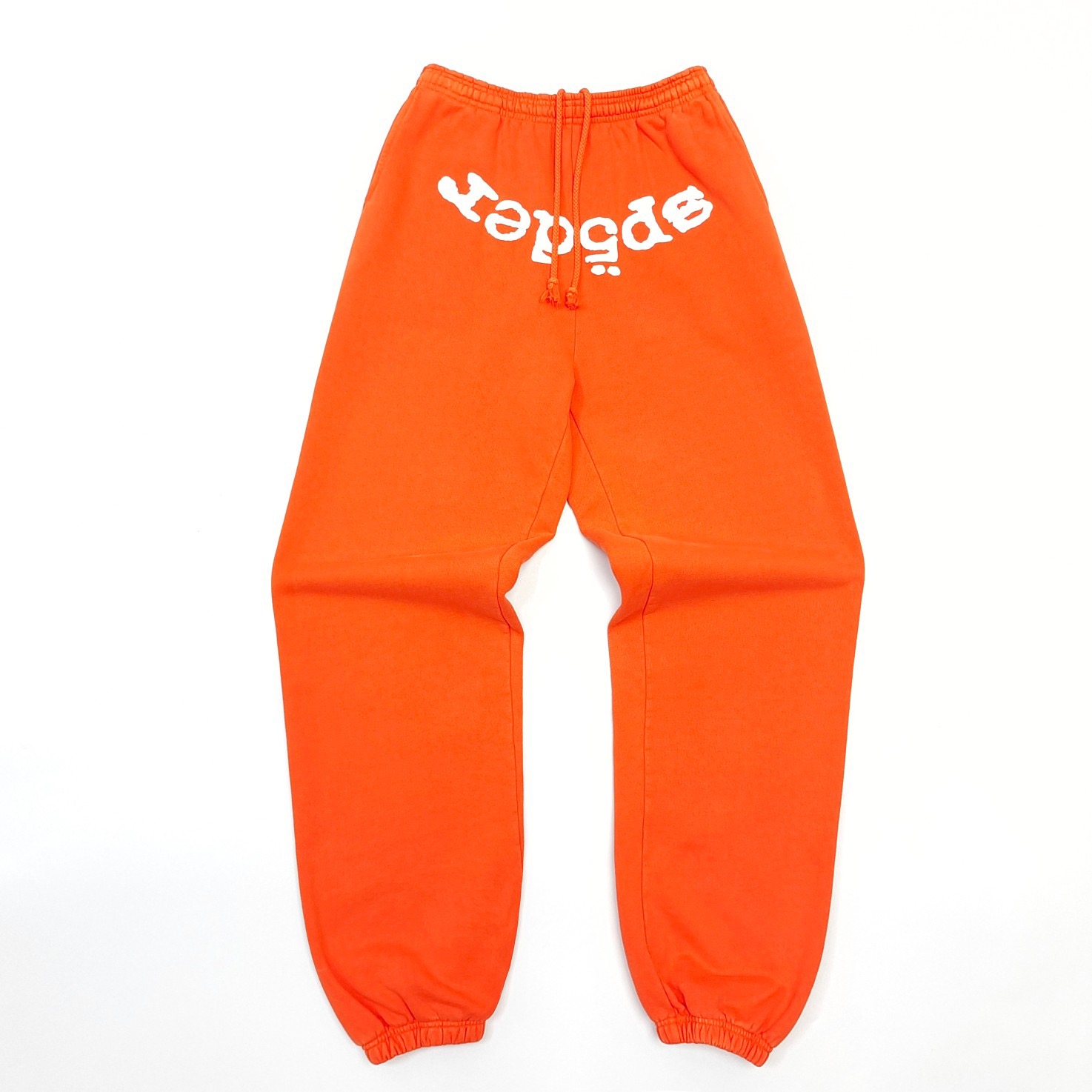 1:1 Best Quality White Letters Pants Orange Color