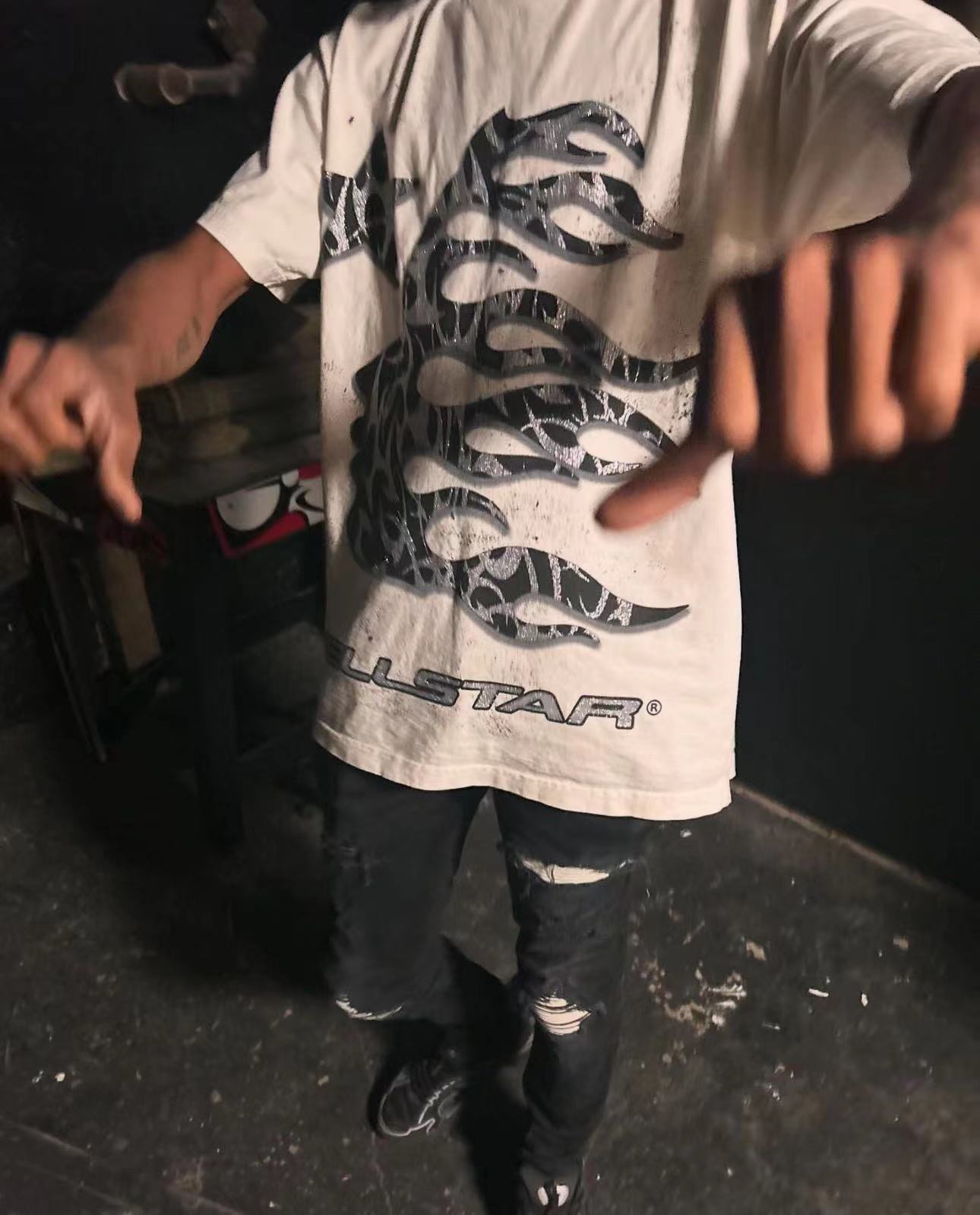 1:1 Best Quality Silver Letters Tee White Color