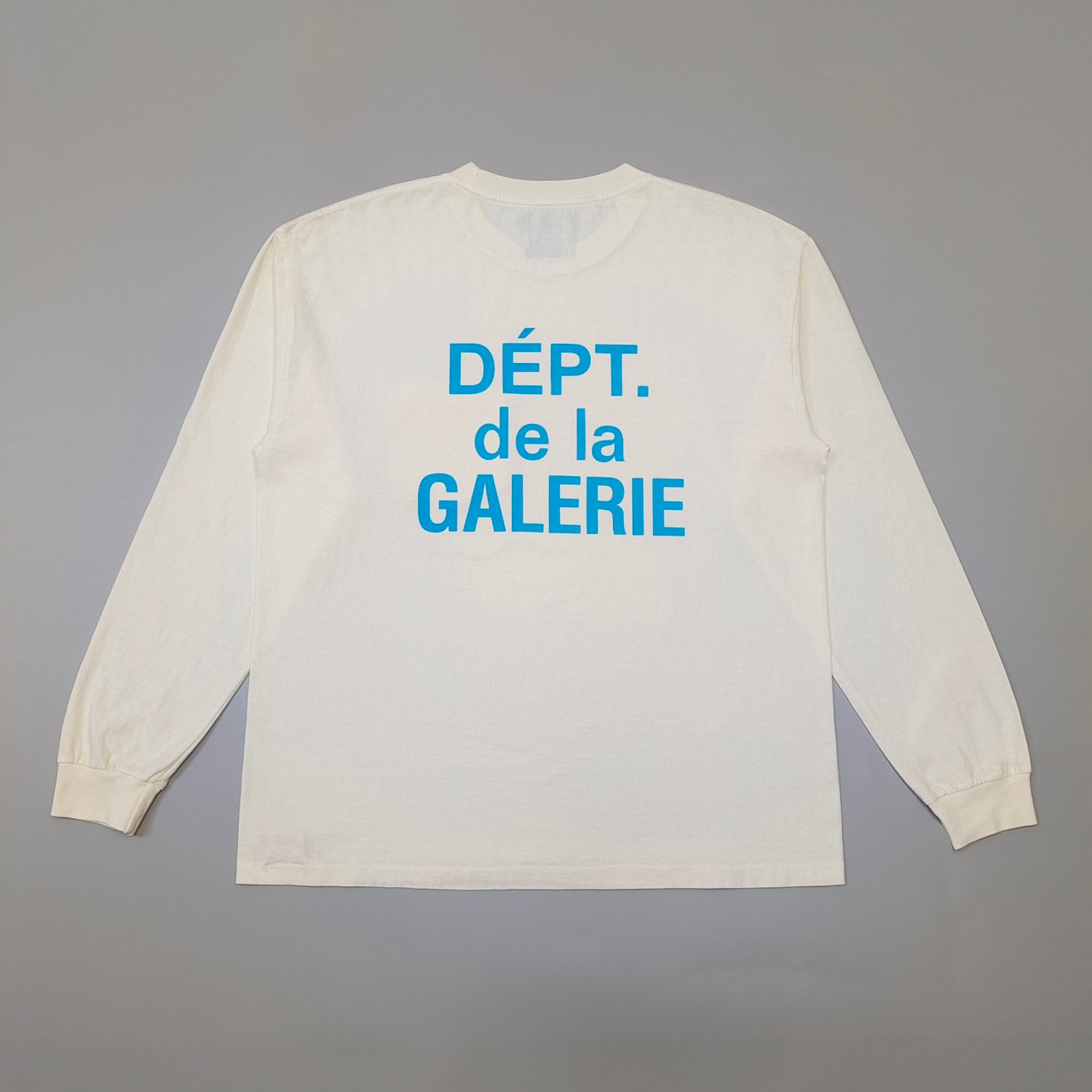 1:1 Best Quality Blue Letters Logo Long Sleeve Beige Color