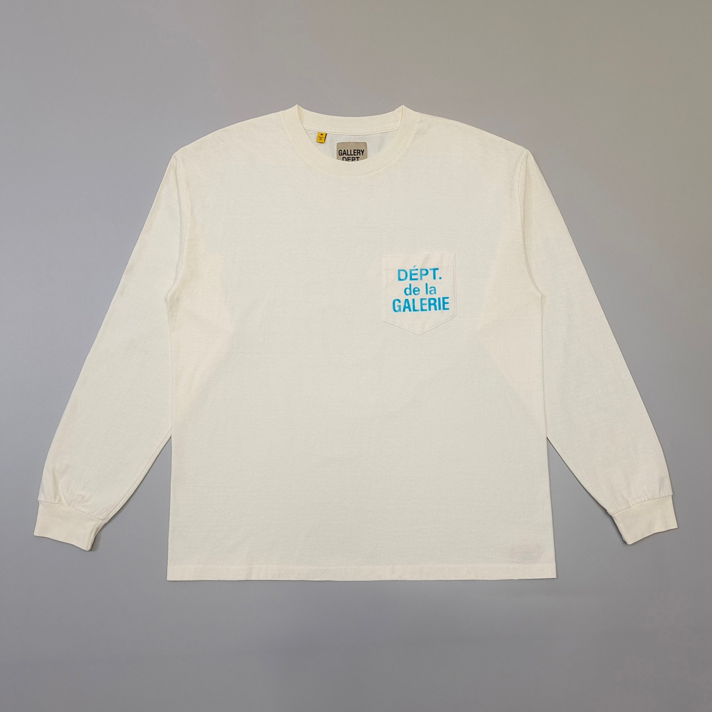 1:1 Best Quality Blue Letters Logo Long Sleeve Beige Color
