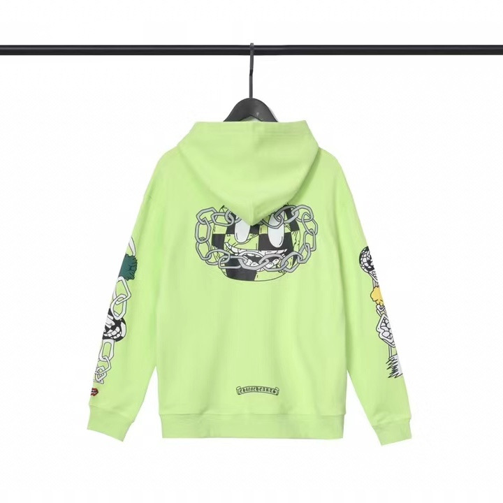 Doodle Logo Zipper Hoodie Light Green Color