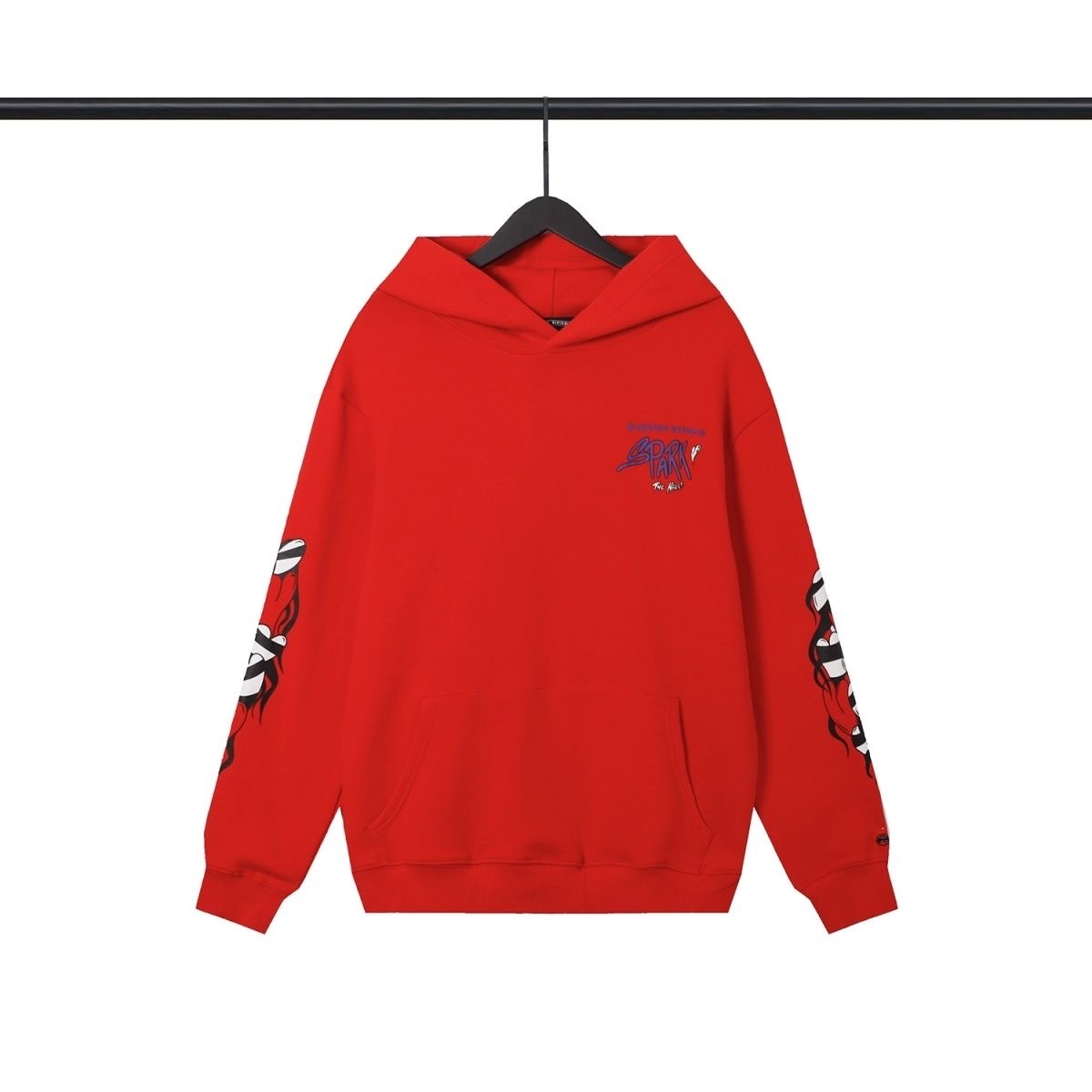CH Back Checker Face Hoodie Red Color