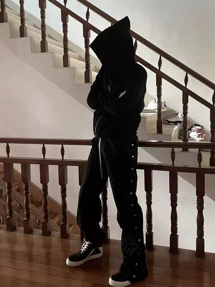 Rick Owen sorcerer hood Hoodie Black Color