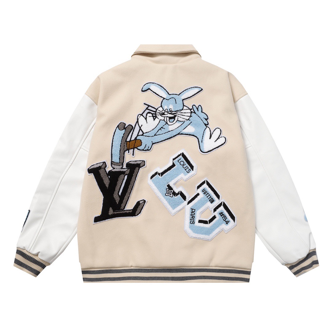 LV Embroidery Letters Bugs Bunny Jacket Khaki Color