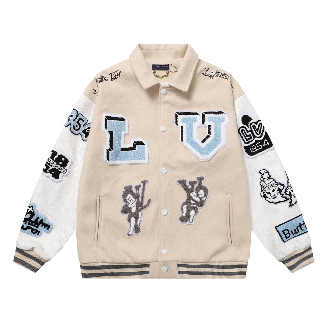 LV Embroidery Letters Bugs Bunny Jacket Khaki Color