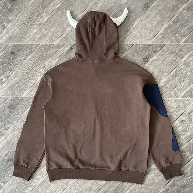 Hellstar Bone Design Hoodie Brown Color