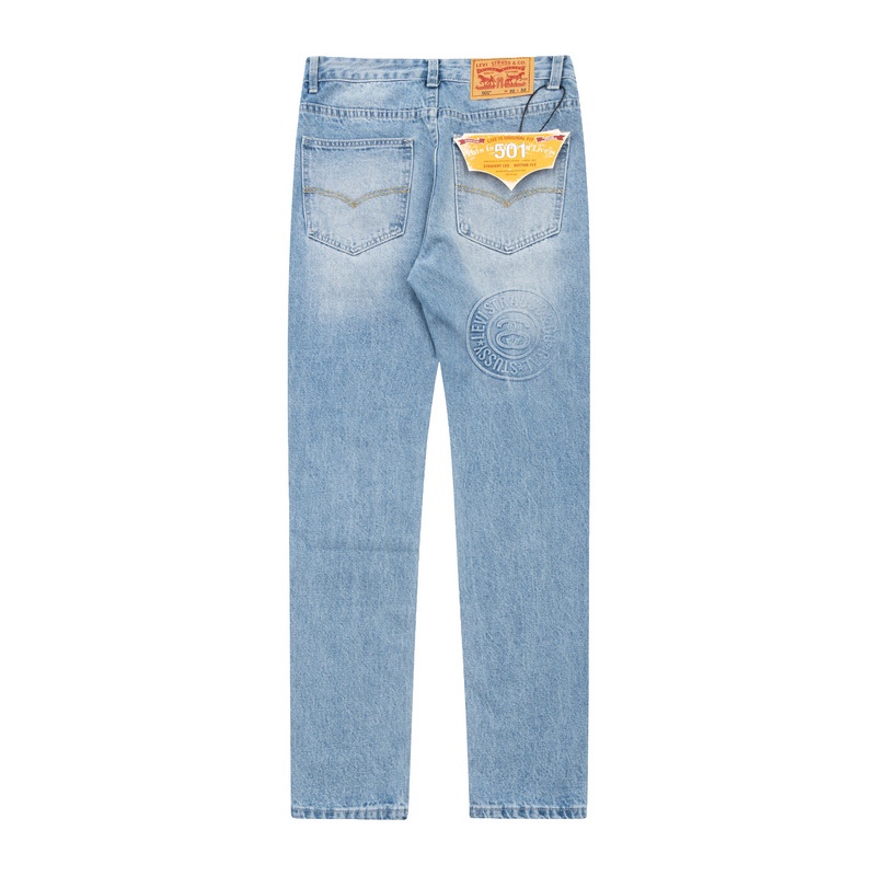 Stussy Logo Jeans Blue Color