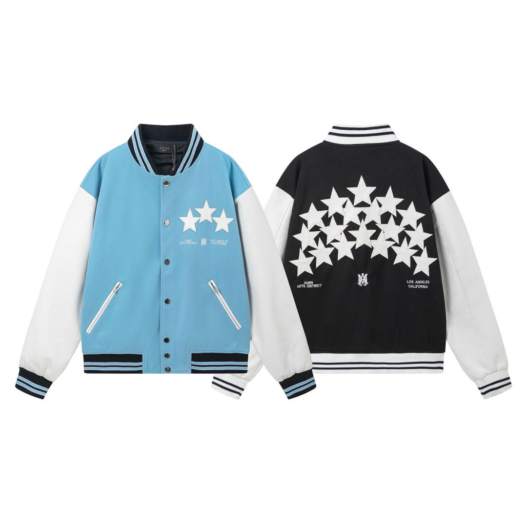 Amiri Leather pentagram Jacket 2 Colors