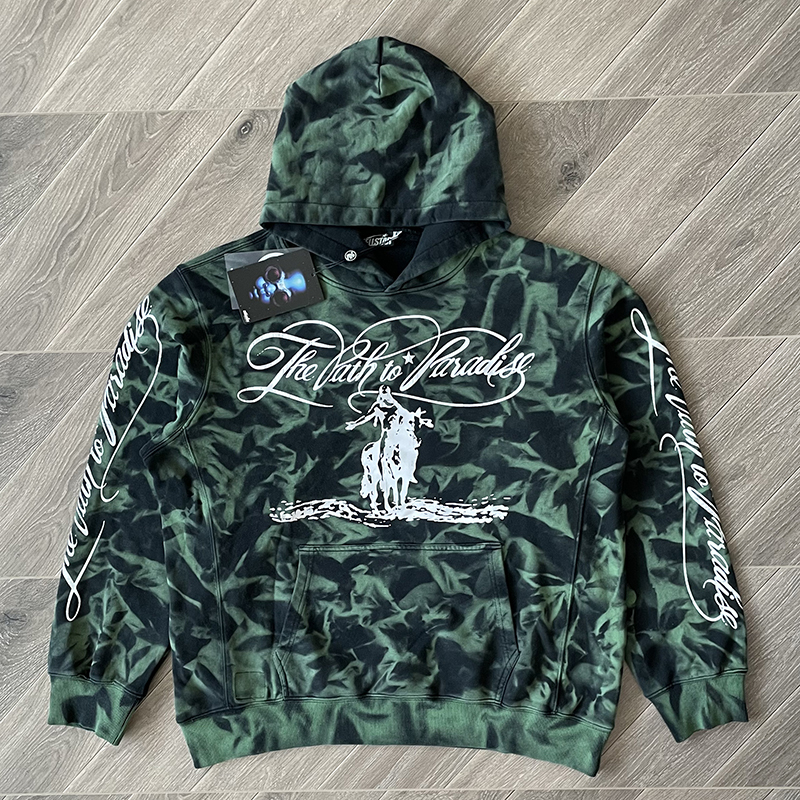 Hellstar Green Camo Hoodie Green Color