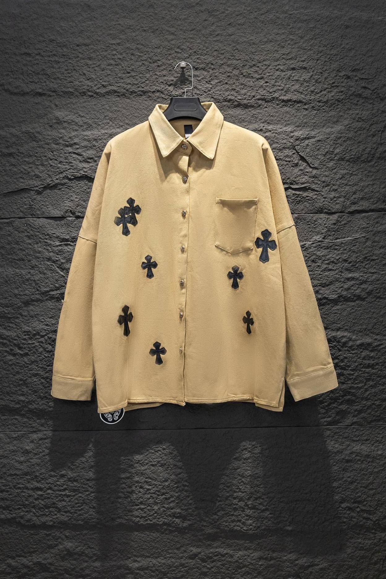 Chrome Heart Shirt Jacket Khaki Color
