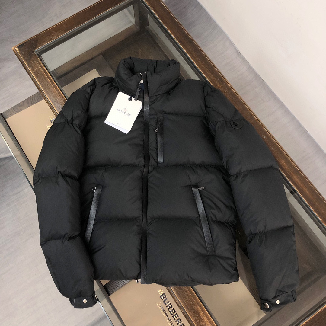 Moncler Down Jacket Black Color with Black Logo