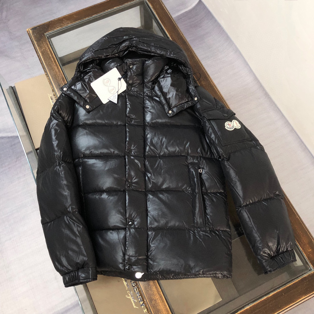 Moncler Double Logo Down Jacket Black Color