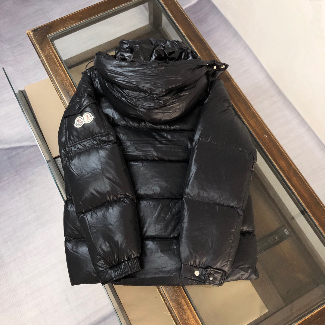 Moncler Double Logo Down Jacket Black Color