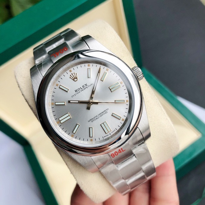 41mm Rolex Oyster Watch Silver Color