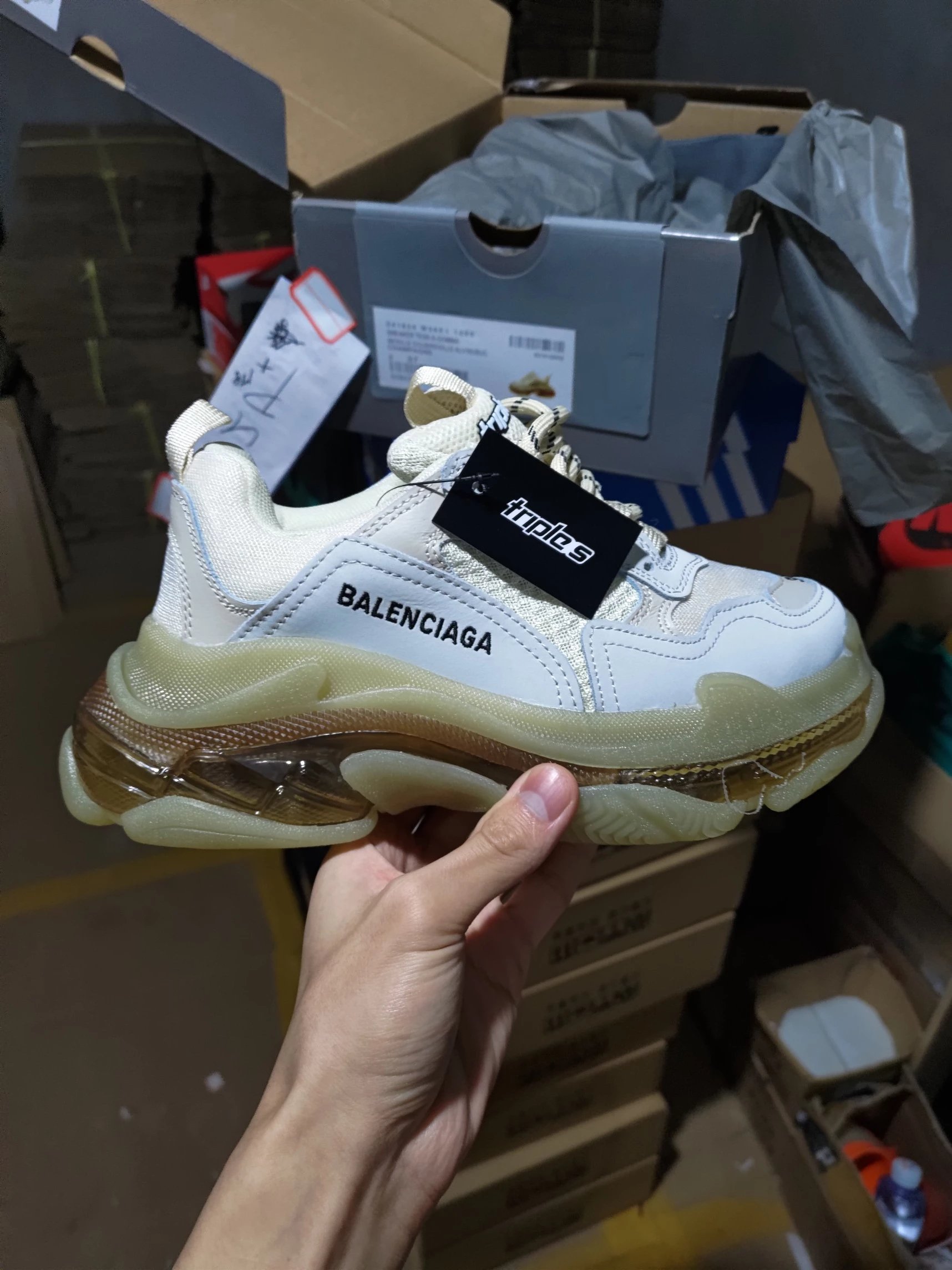 Balenciaga Trips S Sneakers Beige Color