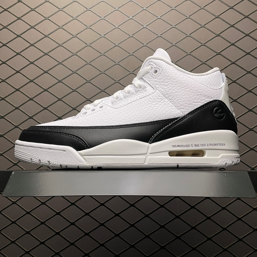 2024 Air Jordan 3 X Fragment Design Black X White Color