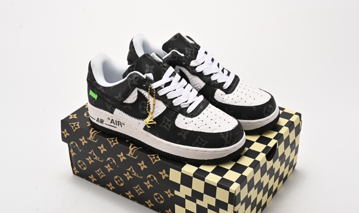 2024 LV Trainer X Nike Air Force 1 Low Black X White Color