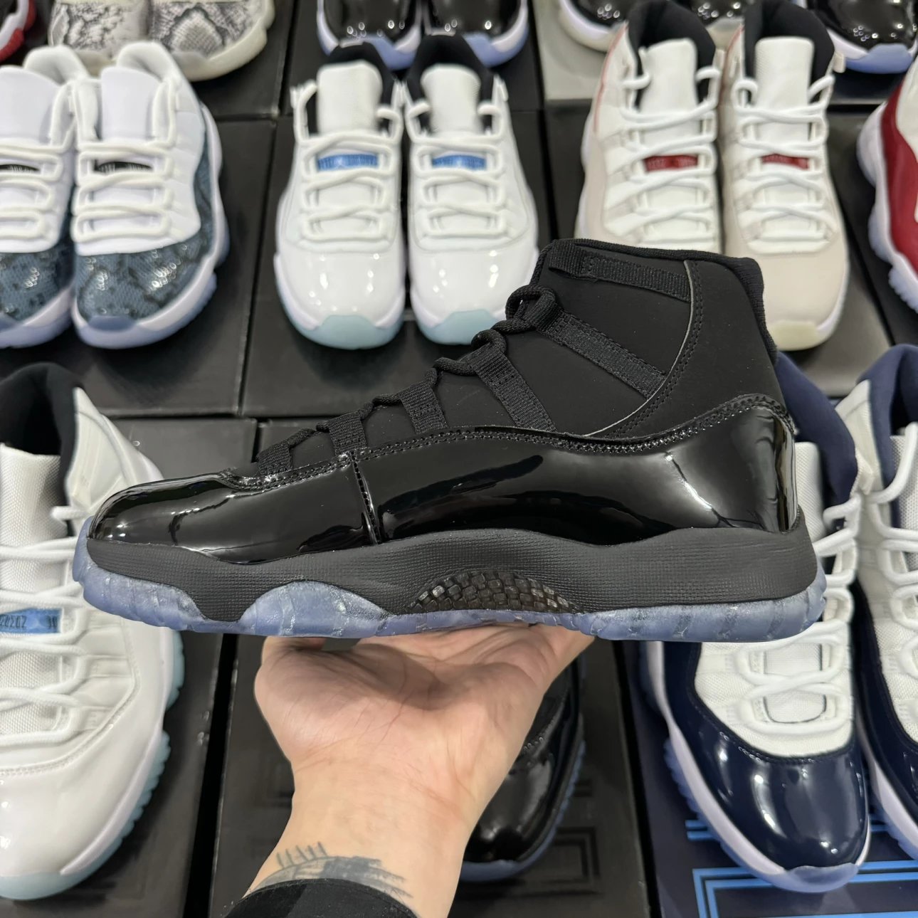 Air Jordan 11 Retro High Black with Black Logo