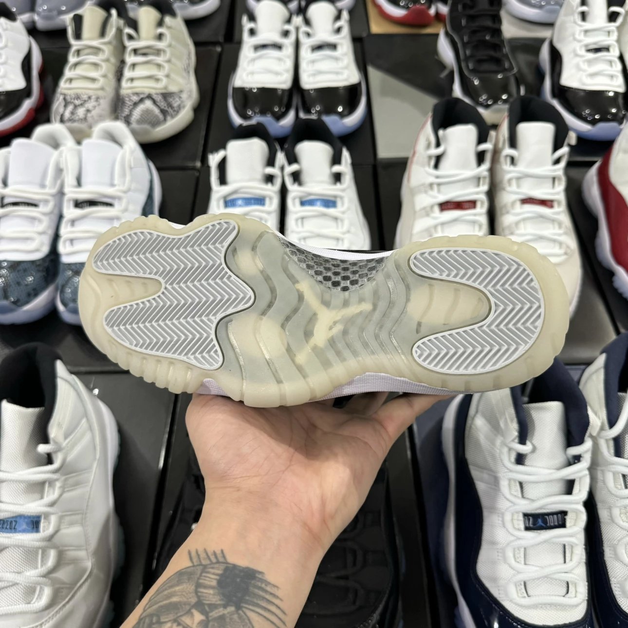 Air Jordan 11 Retro High Black with Silver Logo