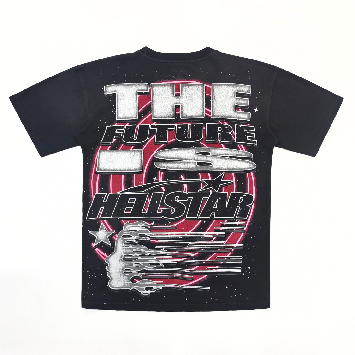 1:1 Best Quality Hellstar Big Blue Face Tee Black with NFC Wash Tag