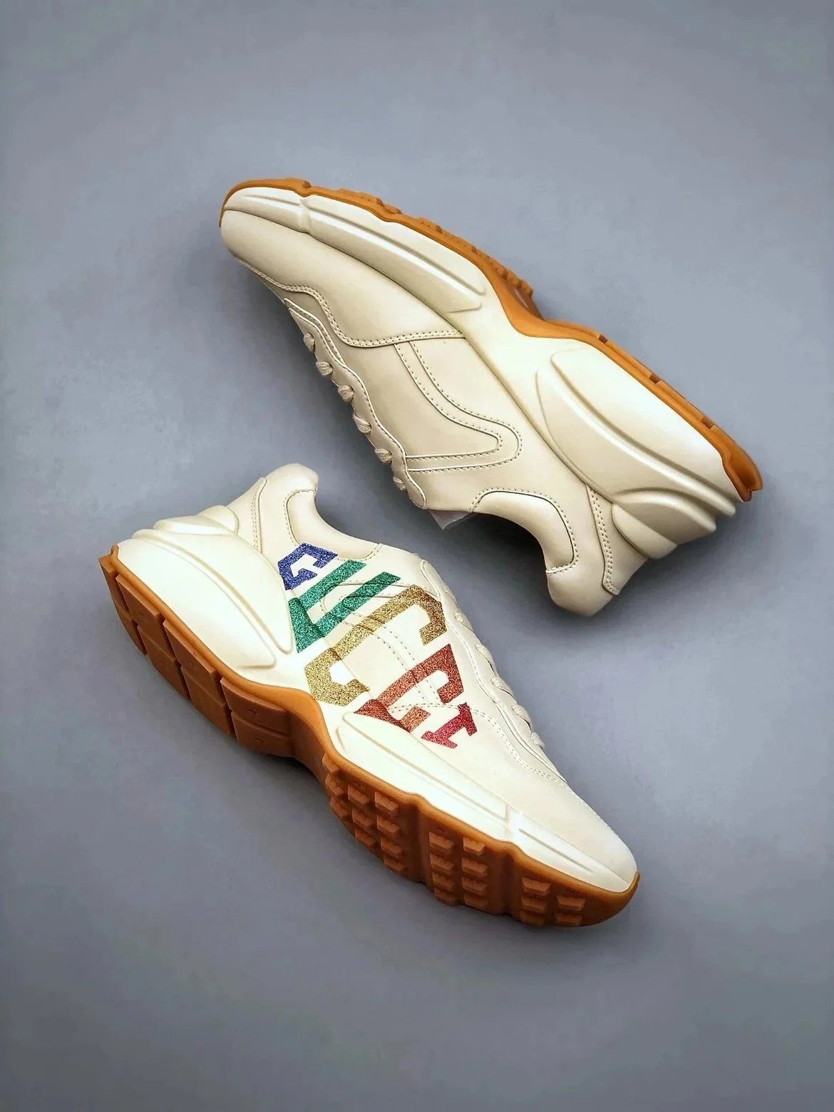 1:1 Gucci  color letter shoes