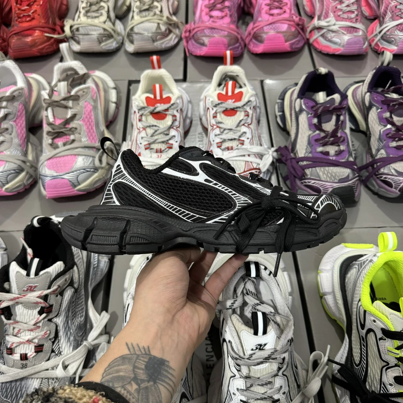 balenciaga g3xl black and sliver shoes