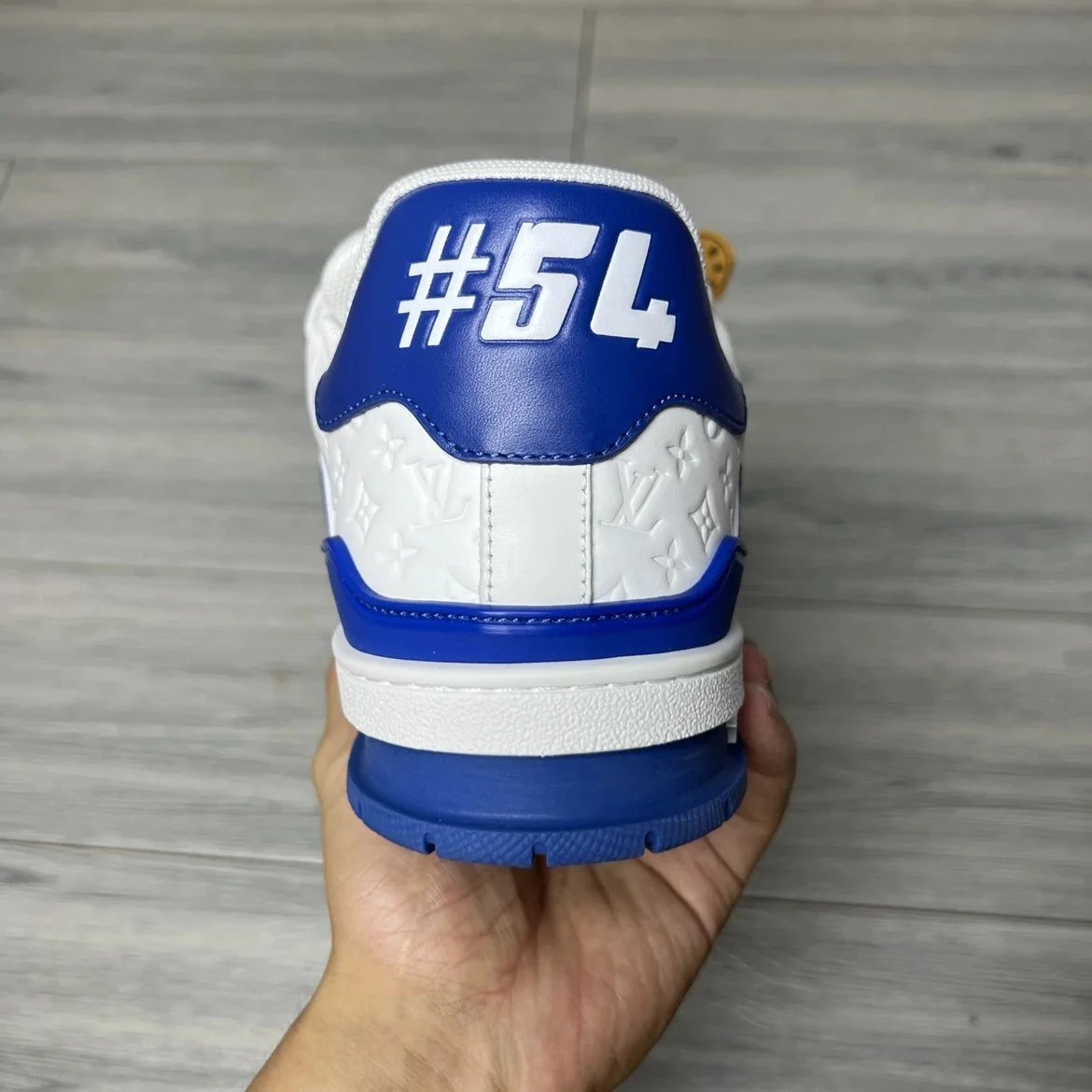 LV Full Letters Logo Trainer Shoes Blue & White