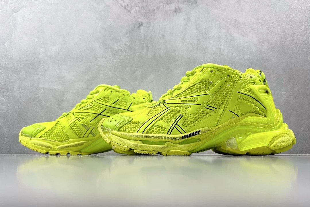 balenciaga runner fluorescent green shoes