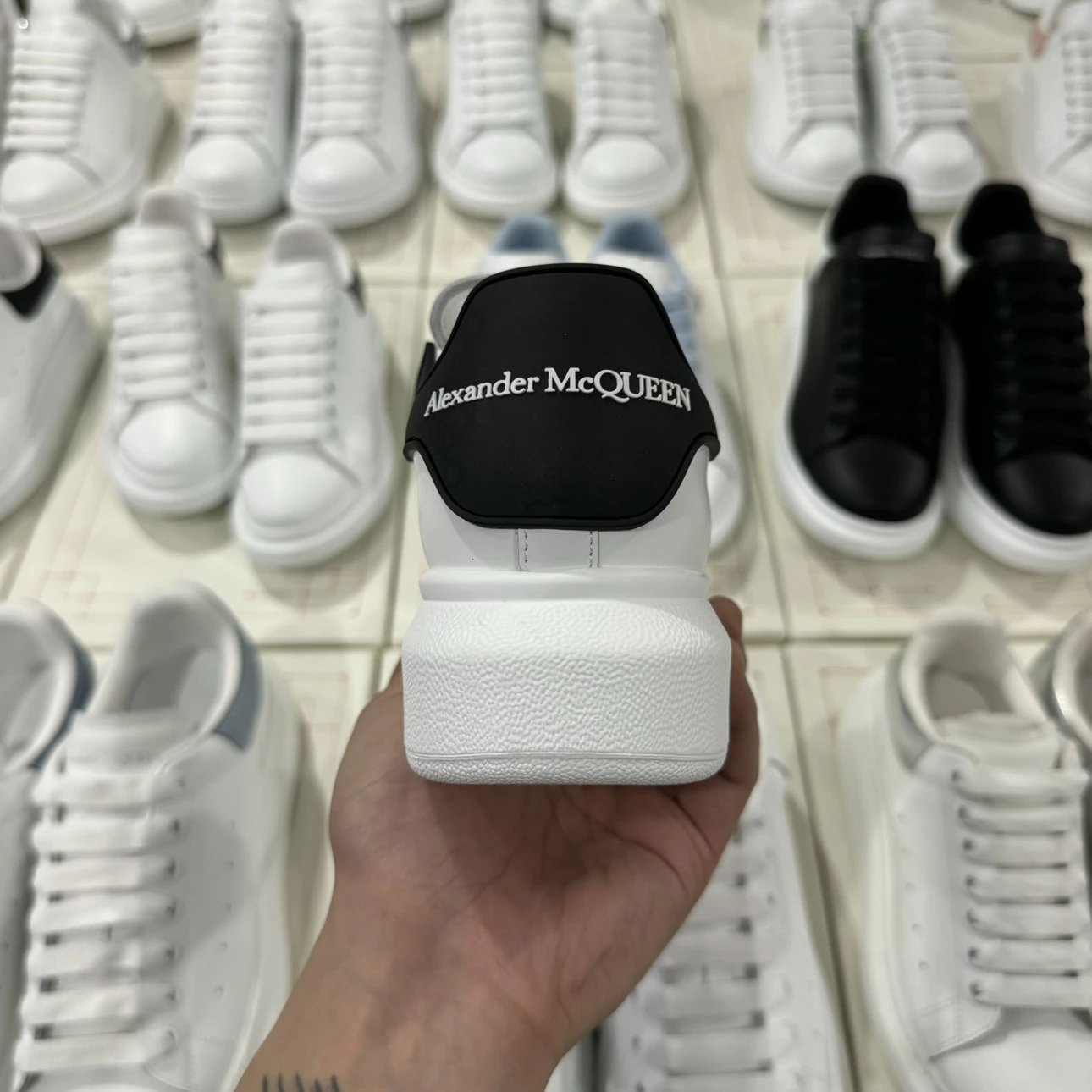 Alexander McQueen white and black shoes