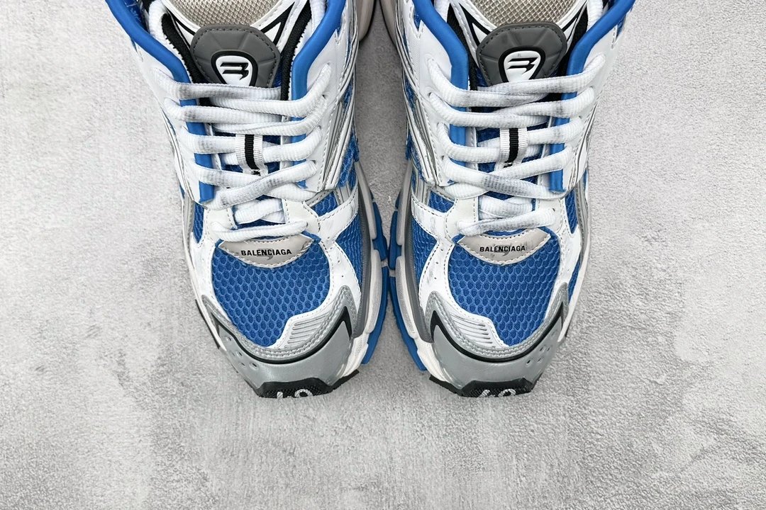 balenciaga runner blue and white shoes