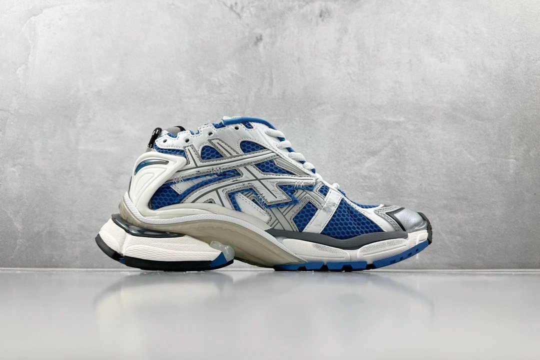 balenciaga runner blue and white shoes