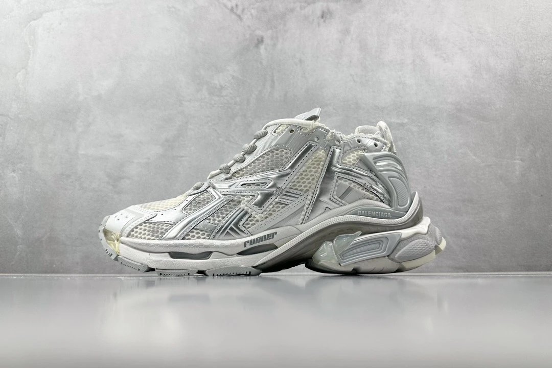 balenciaga runner silver shoes