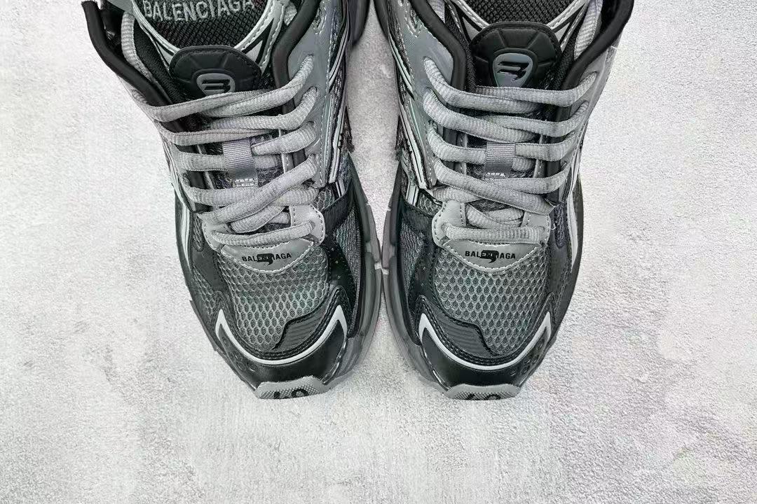 balenciaga runner black and silver shoes