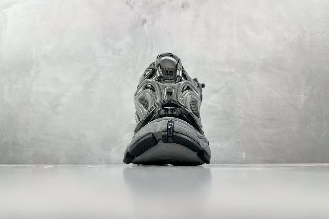 balenciaga runner black and silver shoes