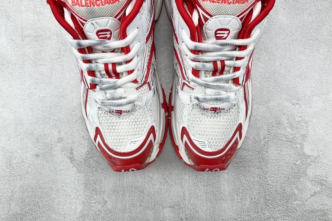 balenciaga runner white and red shoes