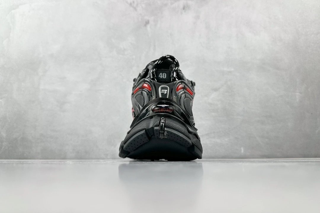 balenciaga runner black and red letter shoes