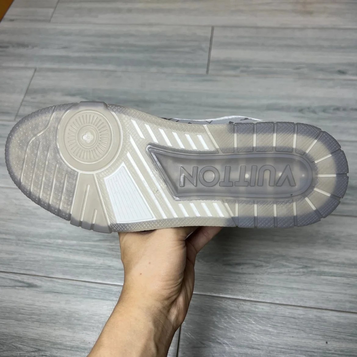 LV Full Letters Logo Trainer Shoes White & Grey